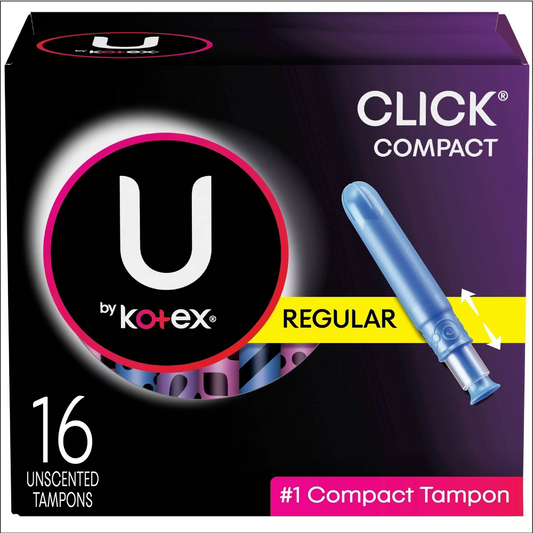 U by Kotex Click Compact Regular Unscented Tampons (18 units)
