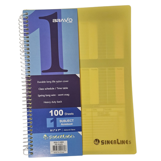 Bravo 1 Subject Notebook 100 Sheets