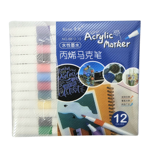 Kicyn Marcadores Acrílicos – Set de 12 Colores