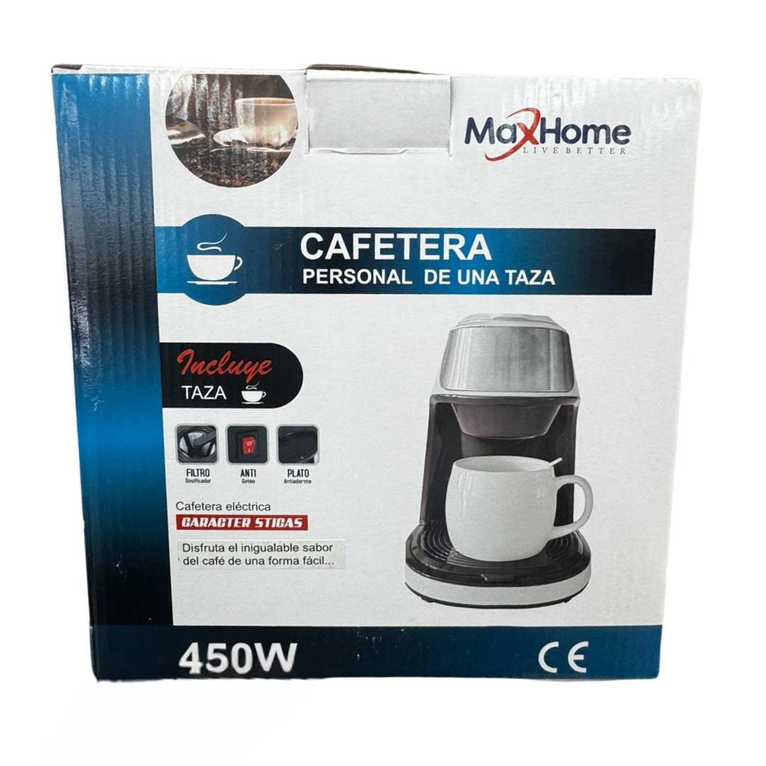 MaxHome Personal Single‑Serve Coffee Maker (1‑Cup, 450 W)