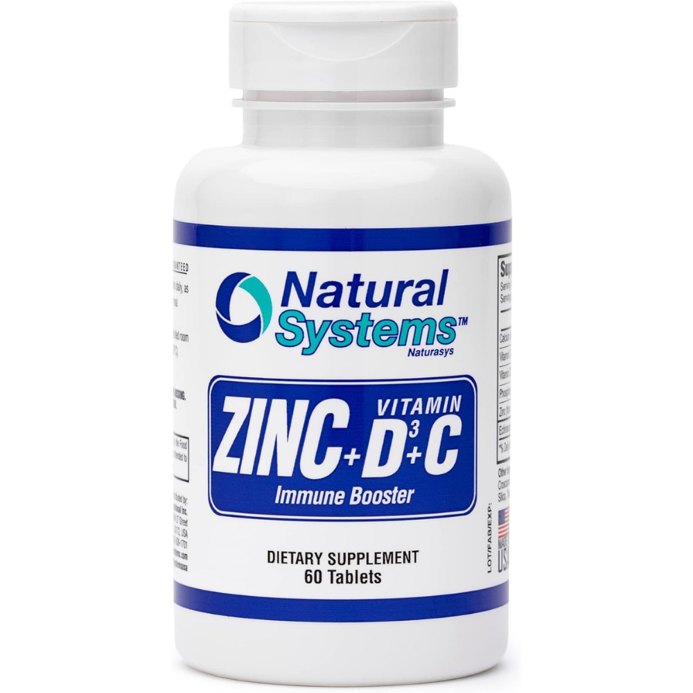 Natural Systems Zinc + Vitamin D3 + Vitamin C Immune Booster Tablets (60 ct)