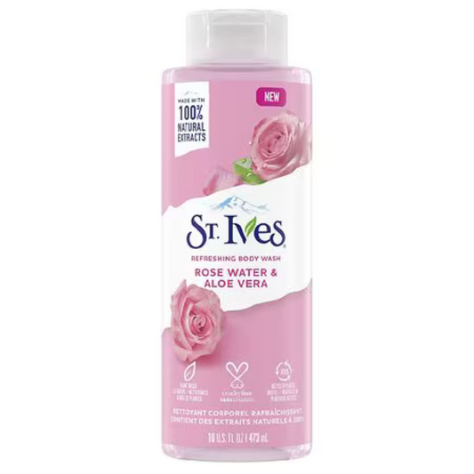St. Ives Rose Water & Aloe Vera Refreshing Body Wash (16 oz)