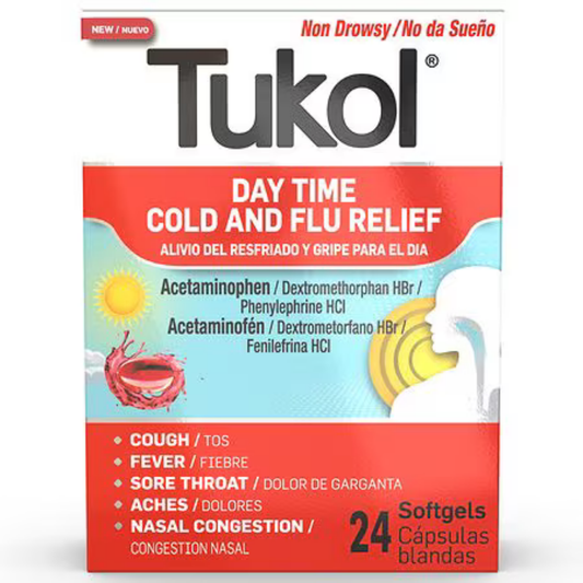 Tukol Day Time Cold & Flu Relief Softgels (24 ct)